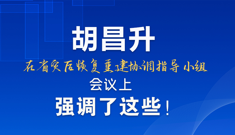 圖解|胡昌升在省災后恢復重建協調指導小組會議上強調了這些!